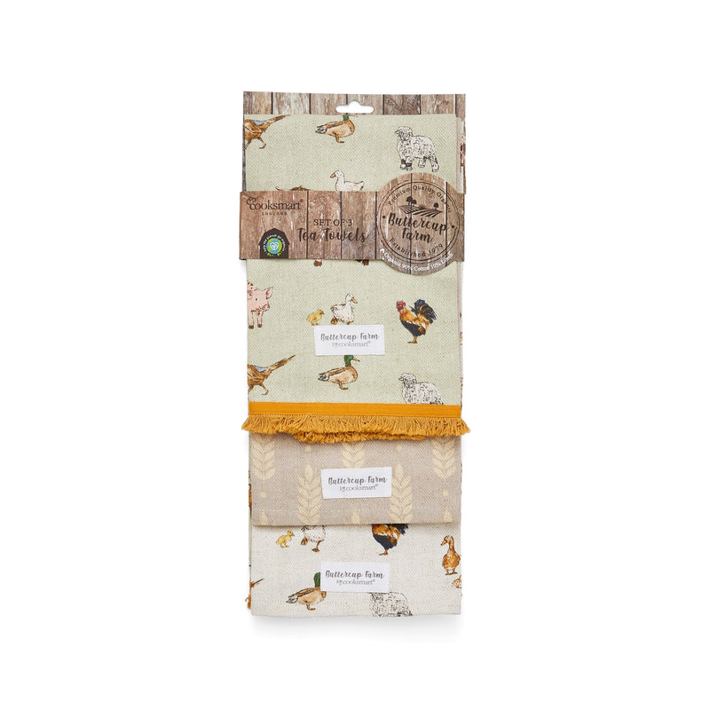 Buttercup Farm By Cooksmart set of 3 Tea Towels