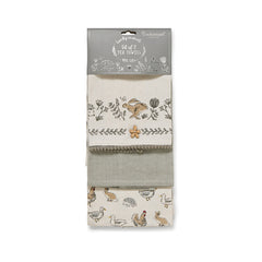 Country Animals By Cooksmart set of 3 Tea Towels