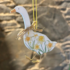 Daffodil Goose Wooden Hanging Decoration