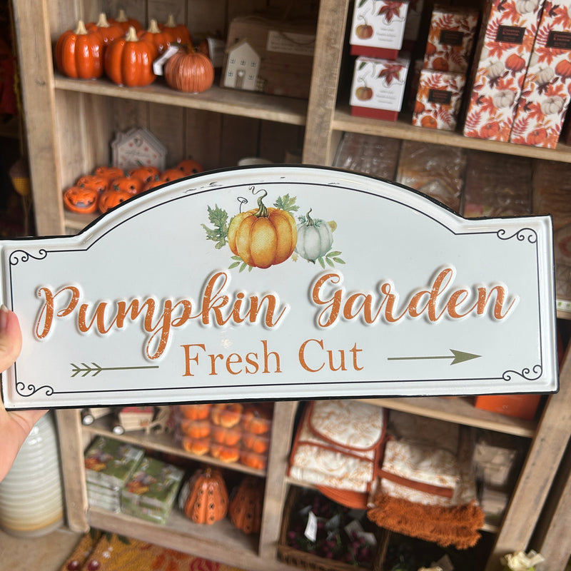 Pumpkin Garden - Metal Hanging Sign