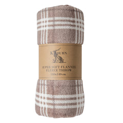 Rolled Fleece Throw Taupe