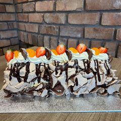 Chocolate Orange Rolled Pavlova