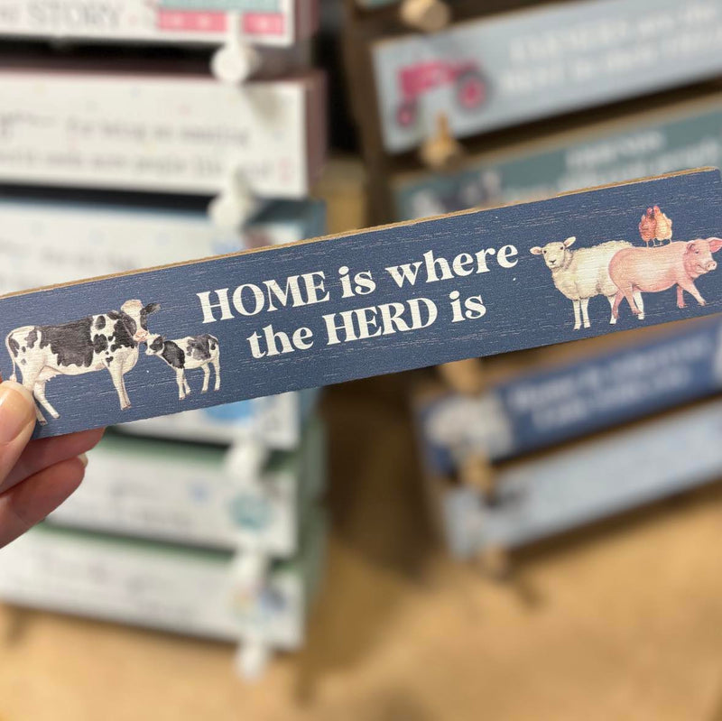 Home is Where the Herd is Wooden Plaque