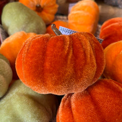 Velvet Autumn Pumpkin - 6cm Dark Orange