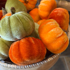 Velvet Autumn Pumpkin - 6cm Dark Orange