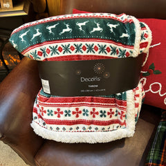 Christmas Design Sherpa Throw