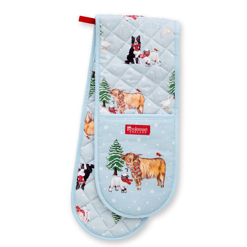 Cooksmart Christmas On The Farm Double Oven Glove