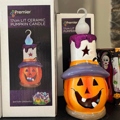 Ceramic Pumpkin Candle 17cm