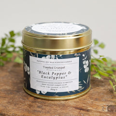 Toasted Crumpet Tin Candle - Black Pepper & Eucalyptus