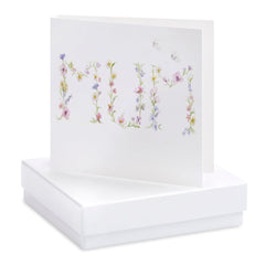 Boxed Floral Mum Earring Card