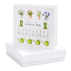 Boxed Floral Lovely Mum Earring Card