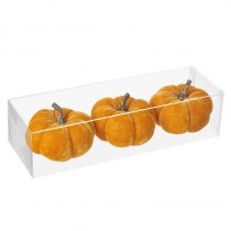 set of three velvet orange pumpkins
